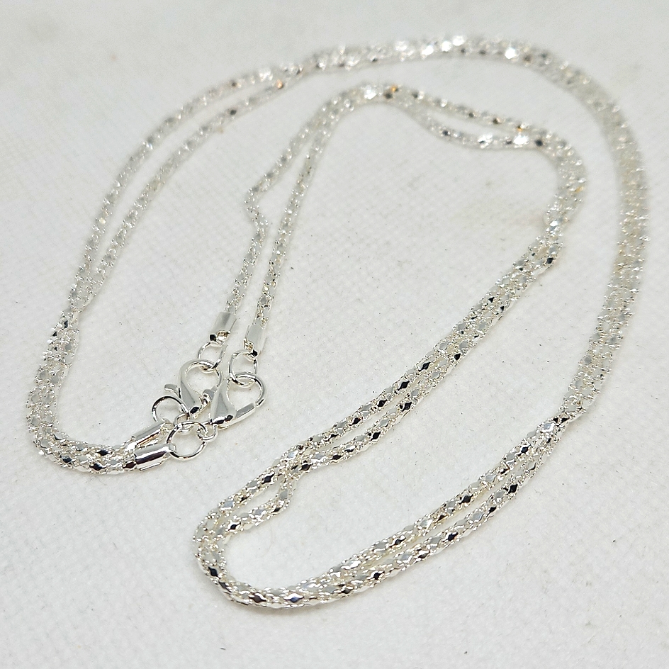 Simple Stylish Twisted Chains Perfect For Necklace Bright Silver Set Of 2 8$